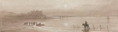 Tengerpart, naplemente Harlech kastélyával alkotó: David Cox