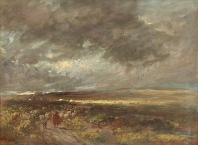 Moorland táj: pásztor és birka, 1810. alkotó: David Cox the elder