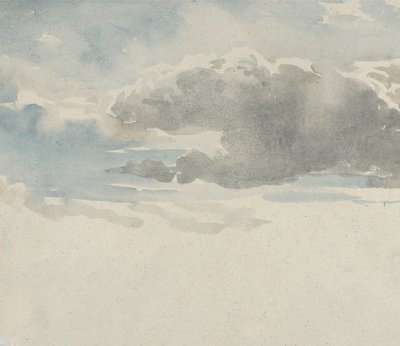 Study of Clouds recto, Study of An Elder Bush by a Fence verso, 1820-45. alkotó: David Cox the elder
