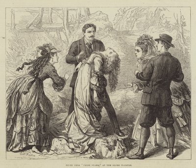 Jelenet a Hamis szégyenből, a Globe Színházban alkotó: David Henry Friston