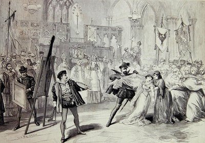 Jelenet Michael Balfe "Moro, az antwerpeni festő" című operájából. alkotó: David Henry Friston