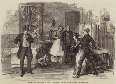 Jelenet a Nem olyan bolond, mint amilyennek látszik című előadásból, a Globe Színházban alkotó: David Henry Friston