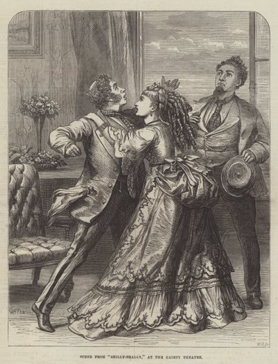 Jelenet a Shilly-Shallyból, a Gaiety Színházban alkotó: David Henry Friston