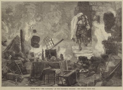 Jelenet a The Rapparee-ból a Princess Theatre-ben, a Mentés a tűzből alkotó: David Henry Friston