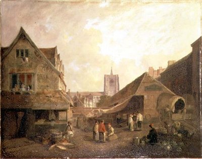 Old Fishmarket, Norwich (olaj, vászon) alkotó: David Hodgson