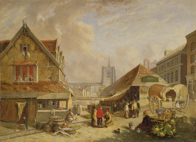 Az Old Fishmarket, Norwich, 1825 alkotó: David Hodgson