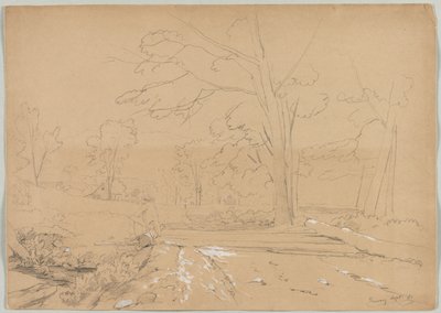 Tájkép Man Fishinggel, Conway, New Hampshire, 1851. alkotó: David Johnson