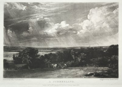 Különféle tájak, az angol tájra jellemző... Nyári vidék, 1831. alkotó: David Lucas