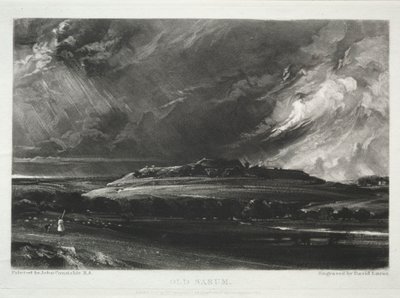 Különféle tájak, az angol tájra jellemző... Régi Sarum, 1832. alkotó: David Lucas