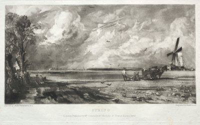 Különféle tájak, jellegzetes angol tájképek John Constable, R.A. által festett képekből: Tavasz. Malom a közösen. Hail Squalls. East Bergholt, Suffolk alkotó: David Lucas