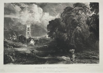 Különféle tájtárgyak, jellemző angol tájképek a John Constable által festett képekből, R.A.: Stoke by Neyland, Suffolk alkotó: David Lucas