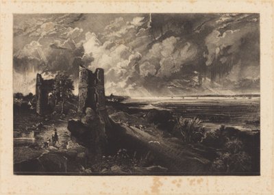 Hadleigh kastély (kis tányér) alkotó: David Lucas after John Constable