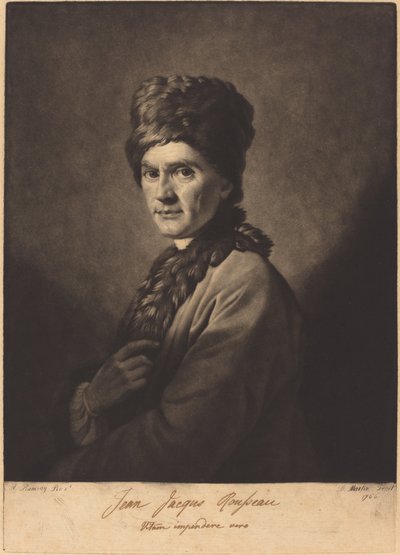 Jean-Jacques Rousseau alkotó: David Martin after Allan Ramsay