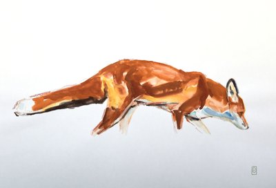 Red Fox, 2020 (akvarell és zsírkréta) alkotó: David Mayer