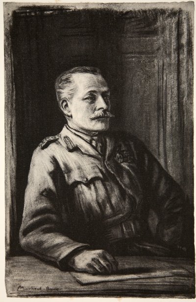 Sir Douglas Haig tábornok, illusztráció a Country Life Ltd. által kiadott "The Western Front" című könyvből. alkotó: David Muirhead Bone