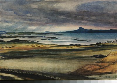 The Scuirr of Eigg (akvarell, papír) alkotó: David Muirhead Bone