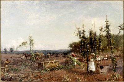 Délben a komlókertekben, 1889 alkotó: David Murray