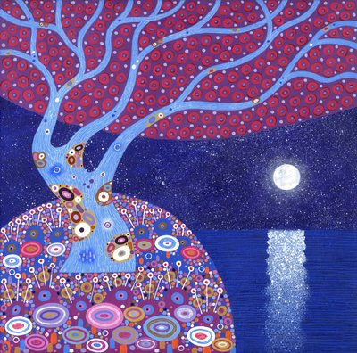 Midnight Moon, 2016 (akril, vászon) alkotó: David Newton