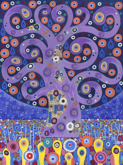 A pávafa, 2011 (akril, vászon) alkotó: David Newton