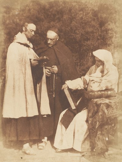 William Borthwick Johnstone, William Leighton Leitch és David Scott mint The Monks of K..., 1843-47. Alkotók: David Octavius Hill, Robert Adamson, Hill & Adamson. alkotó: Hill and Adamson