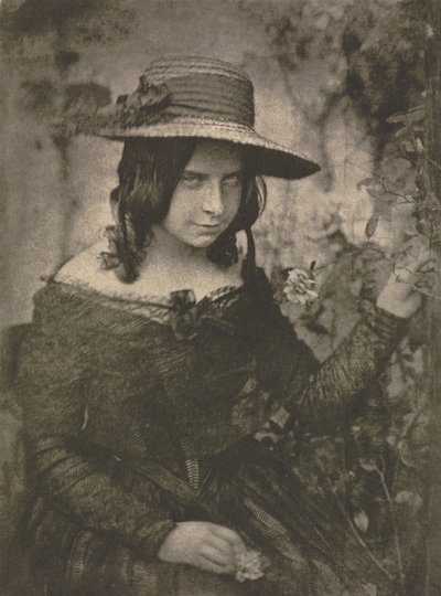 Kameramunka: Lány szalmakalapban, 1912. Alkotók: David Octavius Hill, Robert Adamson. alkotó: David Octavius Hill, Robert Adamson