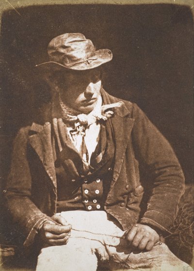 Willie Liston, „Redding [tisztítás vagy előkészítés] a vonal”; Newhaven halász alkotó: David Octavius Hill and Robert Adamson