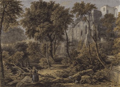 Dunfermline apátság (chromolitho) alkotó: David Octavius Hill and Robert Adamson