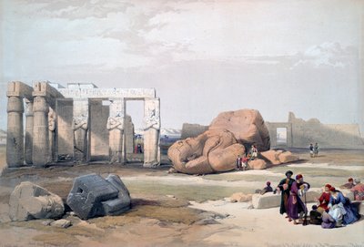 „A nagy kolosszusok töredékei a memnóniumnál”, 19. század alkotó: David Roberts, Louis Haghe