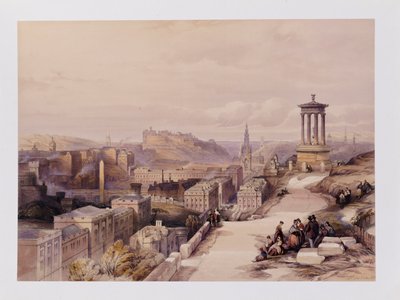 Egy kilátás Edinburghról, a "Skócia körvonalazása J. M. W. Turner, David Roberts stb. nézeteinek sorozatában" című filmből, 1850 körül alkotó: David Roberts