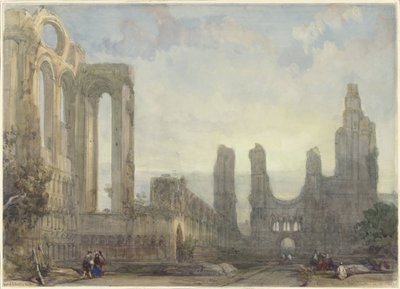 Aberbrothwick apátság romjai éjjel alkotó: David Roberts