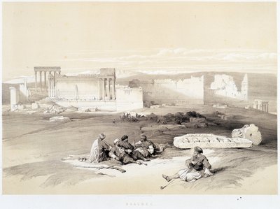 Baalbec (Baalbek) Libanonban, rajz készült 1839.05.05. a „Szentföldön”, London 1849 alkotó: David Roberts