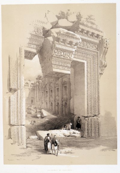 Baalbek-kapu Libanonban, rajz 1839.07.05. a „Szentföldön”, London 1849 alkotó: David Roberts