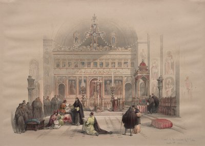 A Szent Szaba-kolostor kápolnája, 1839. alkotó: David Roberts