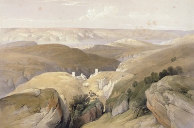 Szent Szabai kolostor, 1839. április, a „Szentföld” II. kötetéből; metszett: Louis Haghe (1806-85), megjelent Londonban, 1842 alkotó: David Roberts