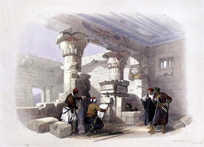 Deir Al-Madinah, Théba, az "Egyiptom és Núbia", 1. kötetből (litográfia) alkotó: David Roberts