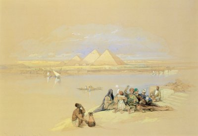 Egyiptom, Giza, Piramisok, David Roberts alkotó: David Roberts