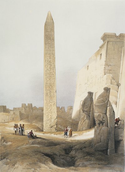 Egyiptom, Obeliszk a luxori templomban, David Roberts metszete alkotó: David Roberts