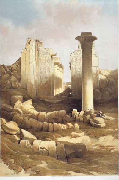 Egyiptom, a karnaki templom oszlopos terme, David Roberts alkotó: David Roberts