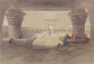 Az edfui templom oszlopcsarnoka alól, Felső-Egyiptomból alkotó: David Roberts