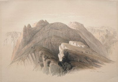 Gebil Hor. Hor-hegy, a Petrát körülölelő sziklákról, 1839. alkotó: David Roberts
