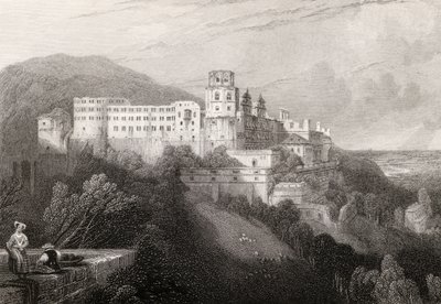 Heidelbergi kastély, Heidelberg, J.T.Willmore metszete a „Rajna zarándokai”-ban, 1840-ben alkotó: David Roberts