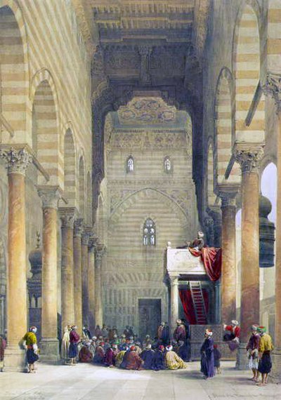A Metwalys mecset belseje (litho) alkotó: David Roberts