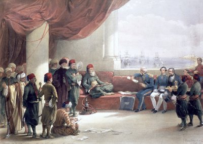 Interjú Egyiptom alkirályával palotájában, Alexandria, Egyiptom, 1839. május 12., XIX. alkotó: David Roberts