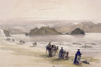 Graie-sziget, Akabah-öböl, Arabia Petraea, 1839. február 27., 108. tábla a „The Holy Land” III. kötetéről, vésette Louis Haghe (1806-85) pub. 1849 alkotó: David Roberts