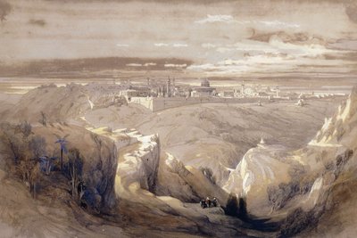 Jeruzsálem a Betániába vezető úttól, alkotó: David Roberts