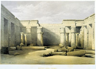 Medinet Abu (Medinet-Habou), Théba (Théba) - a „Szentföld”-ben, London 1849 alkotó: David Roberts