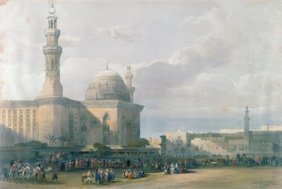 Hasan szultán mecsete a Rumeyleh Nagy térről, Kairóból, Egyiptomból és Núbiából, 3. köt. alkotó: David Roberts