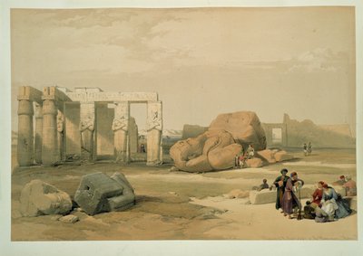 A thébai nagy kolosszus maradványai alkotó: David Roberts