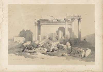 A Baalbek-i templom keleti portikuszának romjai alkotó: David Roberts