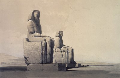 Szobrok Thébában, Egyiptom, c1845 (litográfia) alkotó: David Roberts